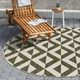 thumbnail image 1 of Rugs.com Jill Zarin Outdoor Collection Rug – 4' Round Green Flatweave Rug Perfect For Kitchens, Dining Rooms, 1 of 1