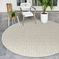 thumbnail image 1 of Rugs.com Jill Zarin Outdoor Collection Rug – 4' Round Light Gray Flatweave Rug Perfect For Kitchens, Dining Rooms, 1 of 9