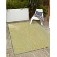 thumbnail image 1 of Rugs.com Jill Zarin Outdoor Collection Rug – 5' 3 x 8' Yellow And Aqua Flatweave Rug Perfect For Bedrooms, Dining Rooms, Living Rooms, 1 of 9