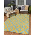 thumbnail image 1 of Rugs.com Jill Zarin Outdoor Collection Rug – 6' x 9' Yellow And Aqua Flatweave Rug Perfect For Bedrooms, Dining Rooms, Living Rooms, 1 of 1