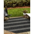 thumbnail image 1 of Rugs.com Jill Zarin Outdoor Collection Rug – 7' 10 Octagon Charcoal Flatweave Rug Perfect For Living Rooms, Kitchens, Entryways, 1 of 9