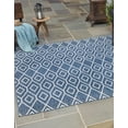 thumbnail image 1 of Rugs.com Jill Zarin Outdoor Collection Rug – 7' 10 Square Blue Flatweave Rug Perfect For Living Rooms, Kitchens, Entryways, 1 of 9