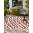 thumbnail image 1 of Rugs.com Jill Zarin Outdoor Collection Rug – 7' 10 Square Rust Red Flatweave Rug Perfect For Living Rooms, Kitchens, Entryways, 1 of 9