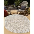 thumbnail image 1 of Rugs.com Jill Zarin Outdoor Collection Rug – 7' 10 x 10' Oval Beige Flatweave Rug Perfect For Living Rooms, Large Dining Rooms, Open Floorplans, 1 of 9