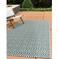 thumbnail image 1 of Rugs.com Jill Zarin Outdoor Collection Rug – 7' 10 x 10' Teal Flatweave Rug Perfect For Living Rooms, Large Dining Rooms, Open Floorplans, 1 of 9
