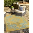 thumbnail image 1 of Rugs.com Jill Zarin Outdoor Collection Rug – 7' x 10' Yellow And Aqua Flatweave Rug Perfect For Bedrooms, Dining Rooms, Living Rooms, 1 of 9
