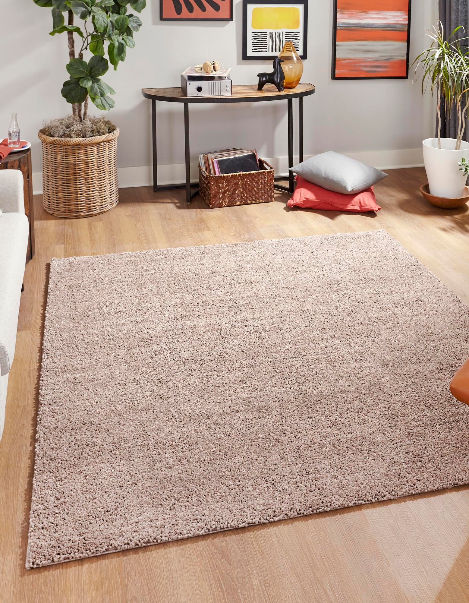 Rugs.com Jill Zarin Shaggy Chic Collection Rug – 6' 5 Square Mushroom ...