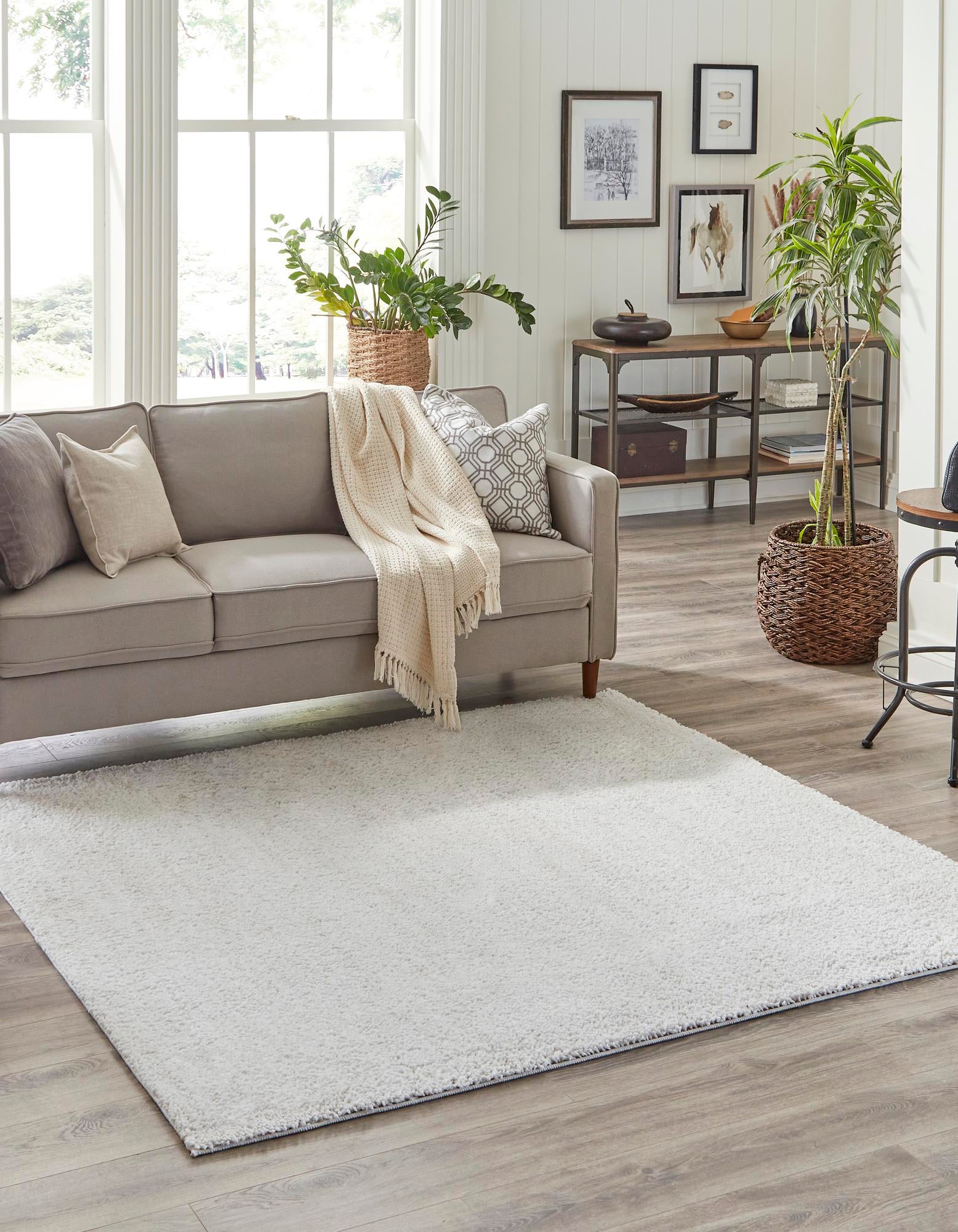 Rugs.com Jill Zarin Shaggy Chic Collection Rug – 7' 10 Square Sea Salt ...