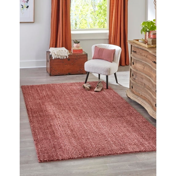 Rugs.com Jill Zarin Shaggy Chic Collection Rug – 9' 4 x 12' Pomegranate Red Shag Rug Perfect For Living Rooms, Large Dining Rooms, Open Floorplans