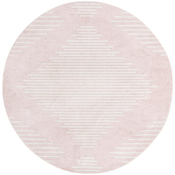 Rugs.com Kai Collection Rug – 10 Ft Round Pink Medium-Pile Rug Perfect For Living Rooms, Kitchens, Entryways