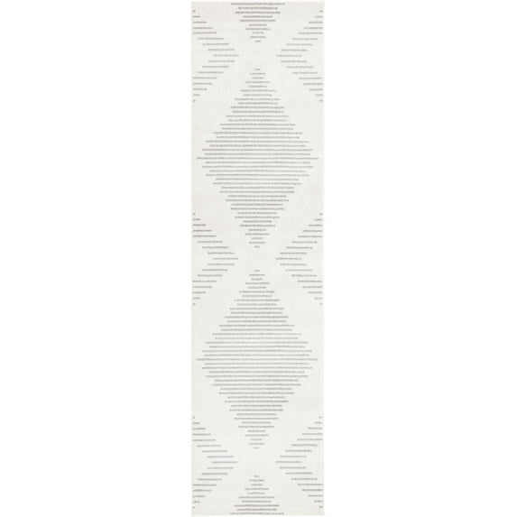 Rugs.com Kai Collection Rug – 10 Ft Runner Ivory And Gray Medium-Pile Rug Perfect For Living Rooms, Kitchens, Entryways