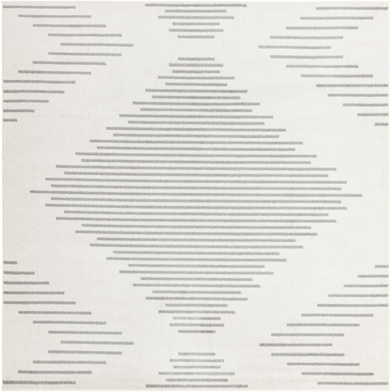 Rugs.com Kai Collection Rug – 10 Ft Square Ivory And Gray Medium-Pile Rug Perfect For Living Rooms, Kitchens, Entryways