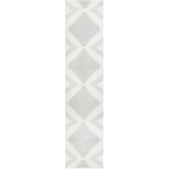 Rugs.com Kai Collection Rug – 14 Ft Runner Ivory And Gray Medium-Pile Rug Perfect For Living Rooms, Kitchens, Entryways