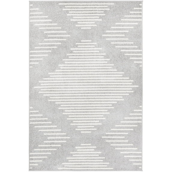Rugs.com Kai Collection Rug – 4' x 6' Gray And Ivory Medium-Pile Rug Perfect For Living Rooms, Kitchens, Entryways