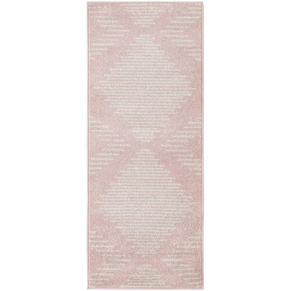 Rugs.com Kai Collection Rug – 5 Ft Runner Pink Medium-Pile Rug Perfect For Living Rooms, Kitchens, Entryways