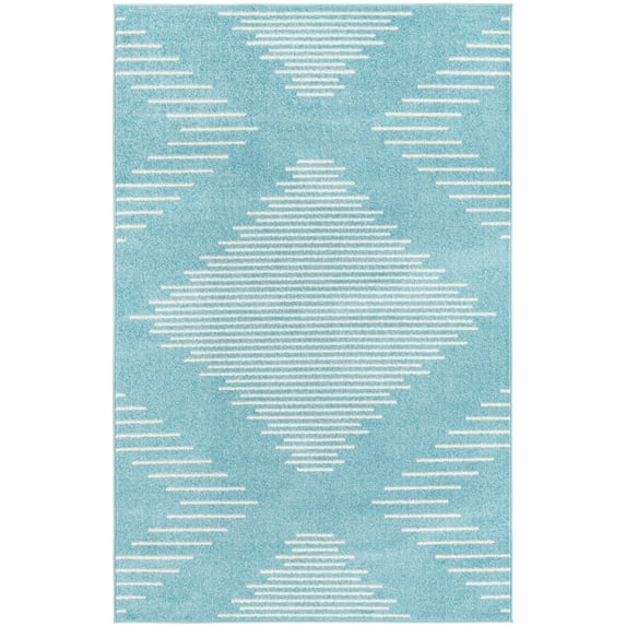 Rugs.com Kai Collection Rug – 5' x 8' Light Blue Medium-Pile Rug Perfect For Living Rooms, Kitchens, Entryways