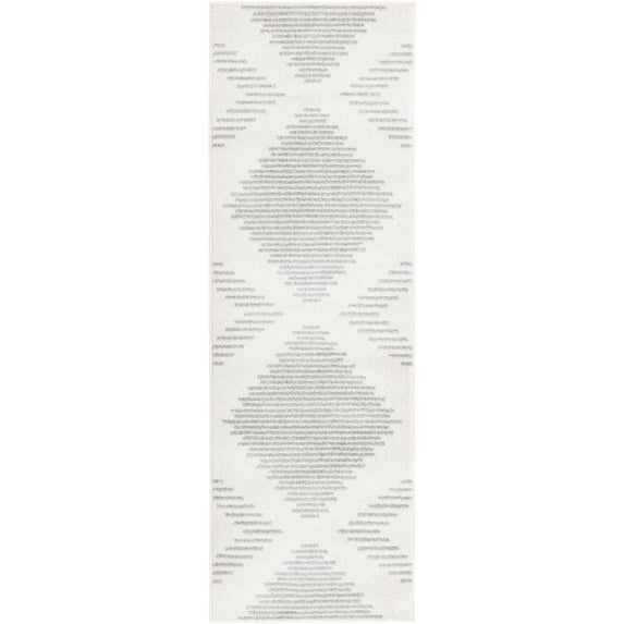 Rugs.com Kai Collection Rug – 6 Ft Runner Ivory And Gray Medium-Pile Rug Perfect For Living Rooms, Kitchens, Entryways
