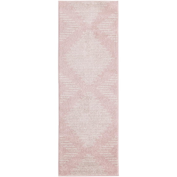 Rugs.com Kai Collection Rug – 6 Ft Runner Pink Medium-Pile Rug Perfect For Living Rooms, Kitchens, Entryways