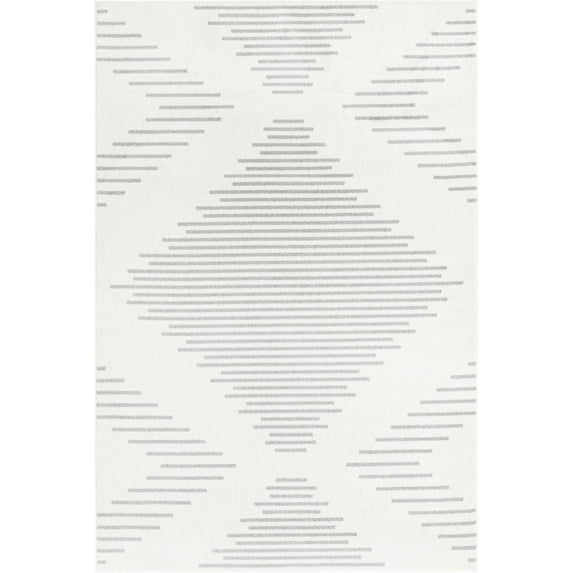 Rugs.com Kai Collection Rug – 6' x 9' Ivory And Gray Medium-Pile Rug Perfect For Living Rooms, Kitchens, Entryways