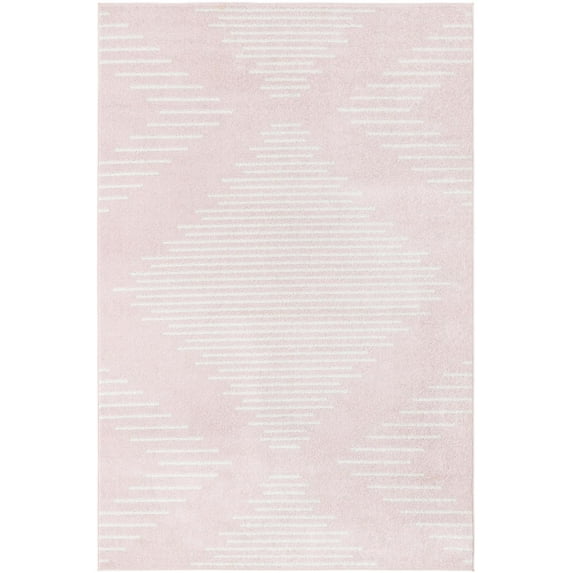 Rugs.com Kai Collection Rug – 6' x 9' Pink Medium-Pile Rug Perfect For Living Rooms, Kitchens, Entryways