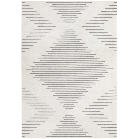Rugs.com Kai Collection Rug – 7' x 10' Ivory And Gray Medium-Pile Rug Perfect For Living Rooms, Kitchens, Entryways