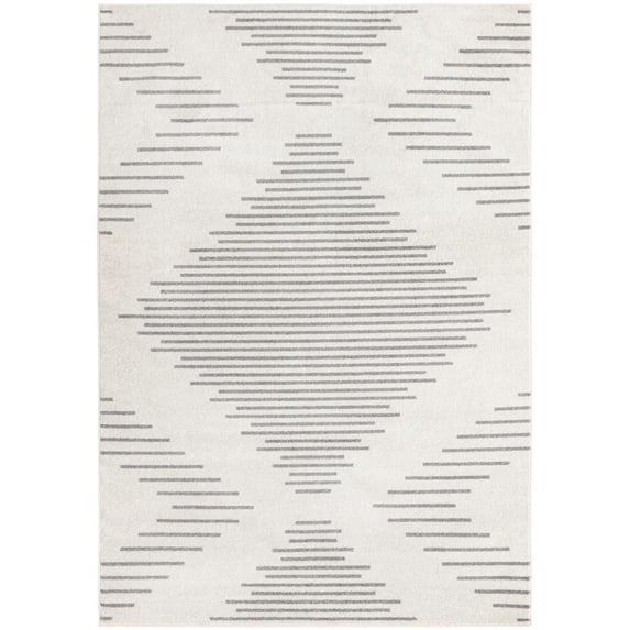 Rugs.com Kai Collection Rug – 7' x 10' Ivory And Gray Medium-Pile Rug Perfect For Living Rooms, Kitchens, Entryways
