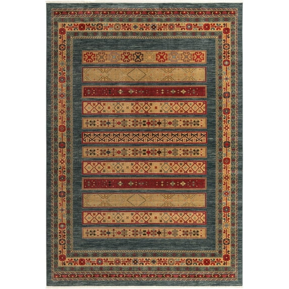 Rugs.com Kashkuli Gabbeh Collection Rug – 10' x 14' Blue Medium Rug Perfect For Living Rooms, Large Dining Rooms, Open Floorplans