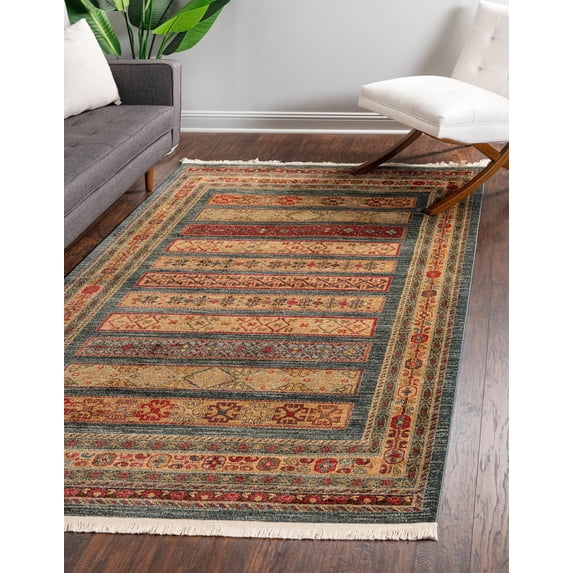 Rugs.com Kashkuli Gabbeh Collection Rug – 9' x 12' 2 Blue Medium Rug Perfect For Living Rooms, Large Dining Rooms, Open Floorplans