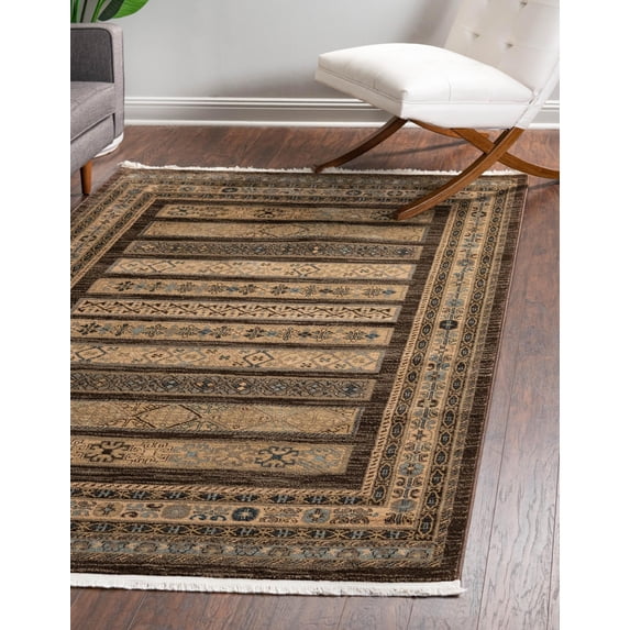 Rugs.com Kashkuli Gabbeh Collection Rug – 9' x 12' 2 Brown Medium Rug Perfect For Living Rooms, Large Dining Rooms, Open Floorplans