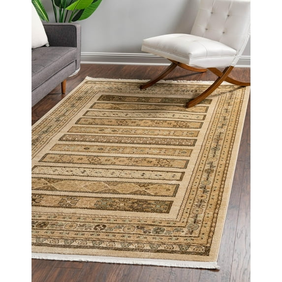 Rugs.com Kashkuli Gabbeh Collection Rug – 9' x 12' 2 Ivory Medium Rug Perfect For Living Rooms, Large Dining Rooms, Open Floorplans