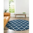 thumbnail image 1 of Rugs.com Lattice Collection Rug – 6 Ft Round Dark Blue Medium Rug Perfect For Kitchens, Dining Rooms, 1 of 7