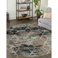 thumbnail image 1 of Rugs.com Lattice Frieze Collection Rug – 4' Round Blue Multi Medium Rug Perfect For Kitchens, Dining Rooms, 1 of 9