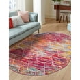 thumbnail image 1 of Rugs.com Lattice Frieze Collection Rug – 6' x 9' Oval Multi Medium Rug Perfect For Living Rooms, Large Dining Rooms, Open Floorplans, 1 of 9