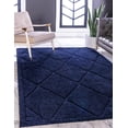 thumbnail image 1 of Rugs.com Lattice Shag Collection Rug – 5' x 8' Navy Blue Shag Rug Perfect For Living Rooms, Large Dining Rooms, Open Floorplans, 1 of 9