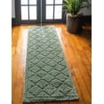 thumbnail image 1 of Rugs.com Lattice Shag Collection Rug – 6 Ft Runner Green Shag Rug Perfect For Hallways, Entryways, 1 of 4