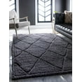thumbnail image 1 of Rugs.com Lattice Shag Collection Rug – 9' x 12' Dark Gray Shag Rug Perfect For Living Rooms, Large Dining Rooms, Open Floorplans, 1 of 9