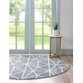 thumbnail image 1 of Rugs.com Lattice Trellis Collection Rug – 3 Ft Round Gray Low-Pile Rug Perfect For Kitchens, Dining Rooms, 1 of 9