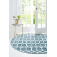thumbnail image 1 of Rugs.com Lattice Trellis Collection Rug – 5 Ft Round Blue Low-Pile Rug Perfect For Kitchens, Dining Rooms, 1 of 9