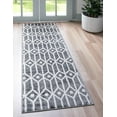 thumbnail image 1 of Rugs.com Lattice Trellis Collection Rug – 6 Ft Runner Gray Low-Pile Rug Perfect For Hallways, Entryways, 1 of 9