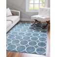 thumbnail image 1 of Rugs.com Lattice Trellis Collection Rug – 6' x 9' Blue Low-Pile Rug Perfect For Living Rooms, Large Dining Rooms, Open Floorplans, 1 of 9
