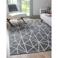thumbnail image 1 of Rugs Lattice Trellis Gray Low-Pile Area Rug, 7' x 10', Soft Underfoot, 1 of 9