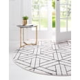 thumbnail image 1 of Rugs.com Lattice Trellis Collection Rug – 8 Ft Round White Low-Pile Rug Perfect For Kitchens, Dining Rooms, 1 of 9