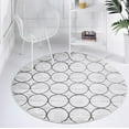 thumbnail image 1 of Rugs.com Lattice Trellis Collection Rug – 8 Ft Round White Low-Pile Rug Perfect For Kitchens, Dining Rooms, 1 of 9
