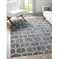 thumbnail image 1 of Rugs.com Lattice Trellis Collection Rug – 8' x 10' Gray Low-Pile Rug Perfect For Living Rooms, Large Dining Rooms, Open Floorplans, 1 of 9