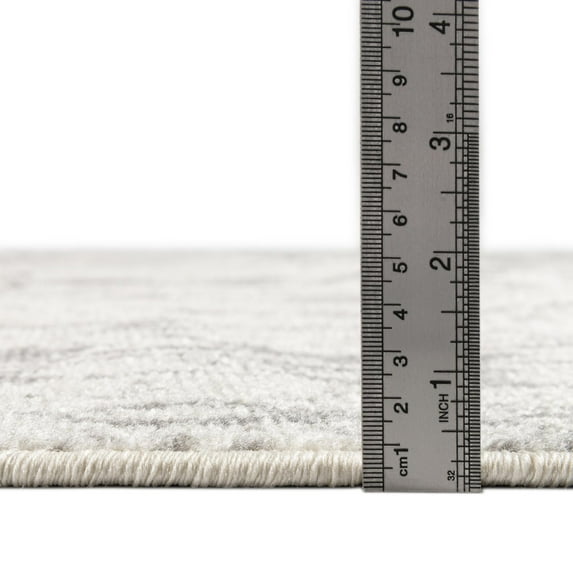 Rugs.com Lennon Collection Rug – 5 Ft Square Ivory And Gray Medium Rug Perfect For Living Rooms, Kitchens, Entryways