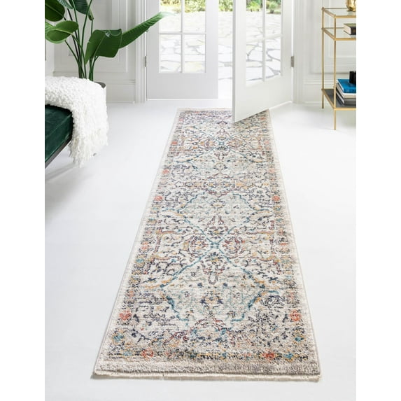 Rugs.com Lola Collection Rug – 10 Ft Runner Ivory Medium Rug Perfect For Hallways, Entryways