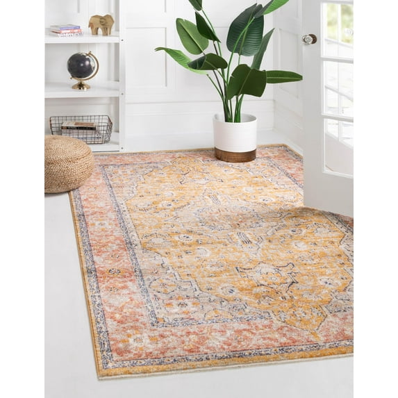 Rugs.com Lola Collection Rug – 10' x 12' Yellow Medium Rug Perfect For Living Rooms, Large Dining Rooms, Open Floorplans