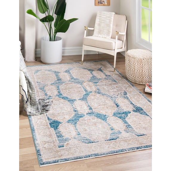 Rugs.com Lola Collection Rug – 10' x 13' Blue Medium Rug Perfect For Living Rooms, Large Dining Rooms, Open Floorplans