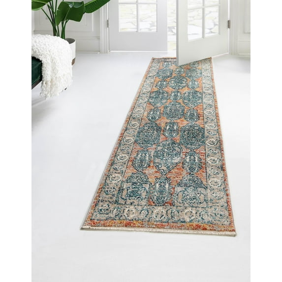 Rugs.com Lola Collection Rug – 16 Ft Runner Brick Red Medium Rug Perfect For Hallways, Entryways