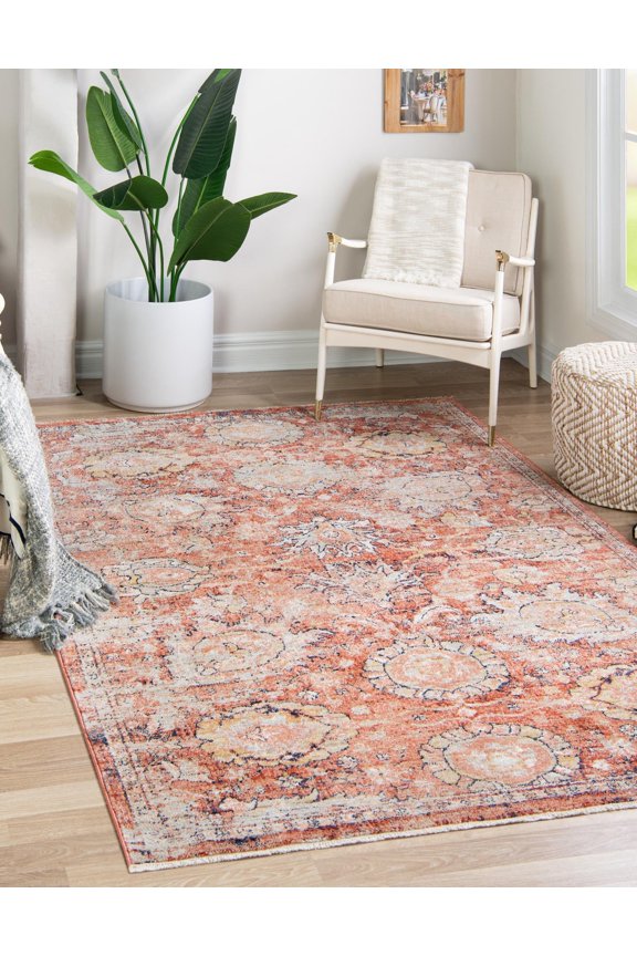 .com Lola Collection Rug – 2' x 3' Brick Red Medium Rug Perfect For Entryways, Kitchens, Breakfast Nooks, Accent Pieces